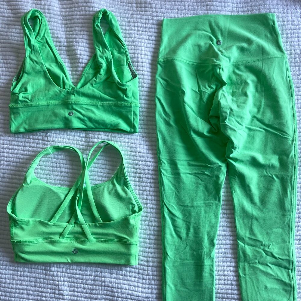 Lululemon Neon Green 3 Piece Set